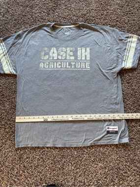 Champion Gray Crewneck Tee with Case IH Agriculture Graphic